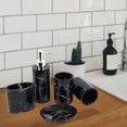 thumbnail image 3 of Suministros de Mostrador de Baño, Juego de Accesorio 5 Pieza Soporte para Cepillo de , de Loción, Construcción Negro Macarena Plato de jabón de baño, 3 of 7