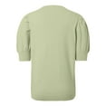 thumbnail image 4 of UJNDER Puff Short Sleeve Sweater Tops for Women Spring Summer Crew Neck Casual Tee Blouses Light Green M, 4 of 8