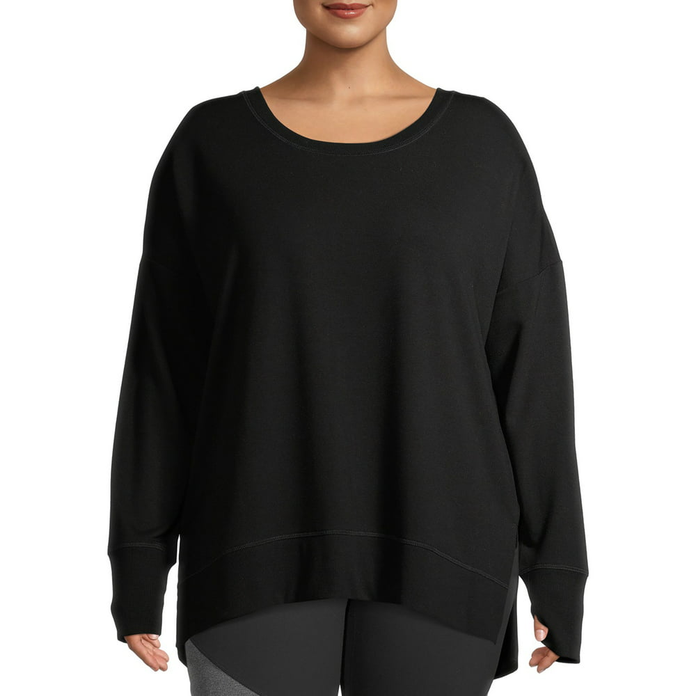 Avia - Avia Women's Plus Size Long Sleeve fleece Tee Shirt - Walmart ...