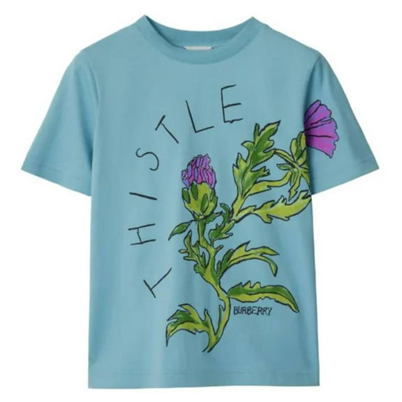 Burberry Girls Thistle Cotton T-Shirt, Size 4Y