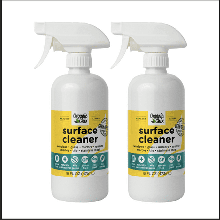 Organic Chix Natural Antibacterial All Purpose Surface Cleaner - Streak Free Multi-Surface Cleaning Spray - (16oz Spray Bottle 2 Pack)