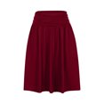 thumbnail image 5 of Mrat Petticoat Skirt Women Midi Skirt with Pockets Below the Knee Length Ruched Waisted Flowy Midi Skirt Women Skirt S-100 Red-A M, 5 of 7