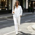 thumbnail image 4 of happyYEE Women's Zip up Sweatshirt Jackets Long Sleeve Fleece Loose Coat Fall Fashion Stand Neck Outerwear with Zip Pockets, 4 of 9