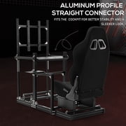 Supllueer 3060 Aluminum Racing Cockpit With Comfortable Black Seat & Monitor Stand,Fits For Thrustmaster Logitech G920 Fanatec.Excluding electronic devices