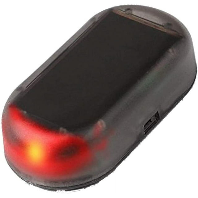 Alarma solar para coche con luz LED simulada, luces de alarma antirrobo, lámpara de seguridad intermitente (roja)