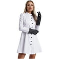 thumbnail image 3 of Mufeng Women Mad Scientist Cosplay Costume Long Sleeve Lab Coat with Gloves Cosplay Outfit White M, 3 of 7