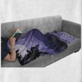 thumbnail image 6 of Tropical Soft Flannel Fleece Throw Blanket, Caribbean Island Landscape at Night Full Moon Sailboat and Palm Trees, Cozy Plush for Indoor and Outdoor Use, 60" x 80", Black Lavender White, by Ambesonne, 6 of 6