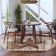 thumbnail image 3 of Texas Star Vintage Round Area Rug 8Ft Washable Large Circle Rugs for Living Room Dorm, Brown Retro Art Red Berry Wooden Non-Slip Carpet Floor Mats Indoor Outdoor Carpet Runner Aesthetic Home Decor, 3 of 8