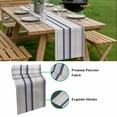 thumbnail image 5 of Beige Stripe Table Runner - 120 Inch Long, Kitchen Dining Table Runner Dresser Scarves, Modern Abstract Art Navy Blue Striped Rustic Farmhouse Decor for Coffee Tables Wedding Party Banquet, 5 of 8