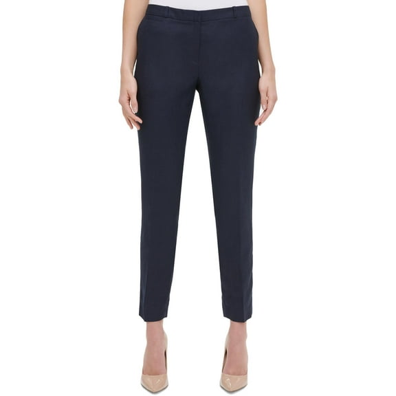 TOMMY HILFIGER Womens Blue Straight leg Pants Size: 14