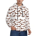 thumbnail image 2 of Fotbe Men's Hoodie with Dachshund Dog Puppy Pattern - Kangaroo Pocket Pullover Hooded Sweatshirt, Perfect for Daily Wear, Travel, and Home-4X-Large, 2 of 7