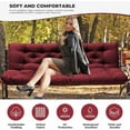 thumbnail image 2 of YLLN  Porch Swing Cushions ,Waterproof Swing Cushions Replacement with Backrest（Burgundy 60"）, 2 of 7