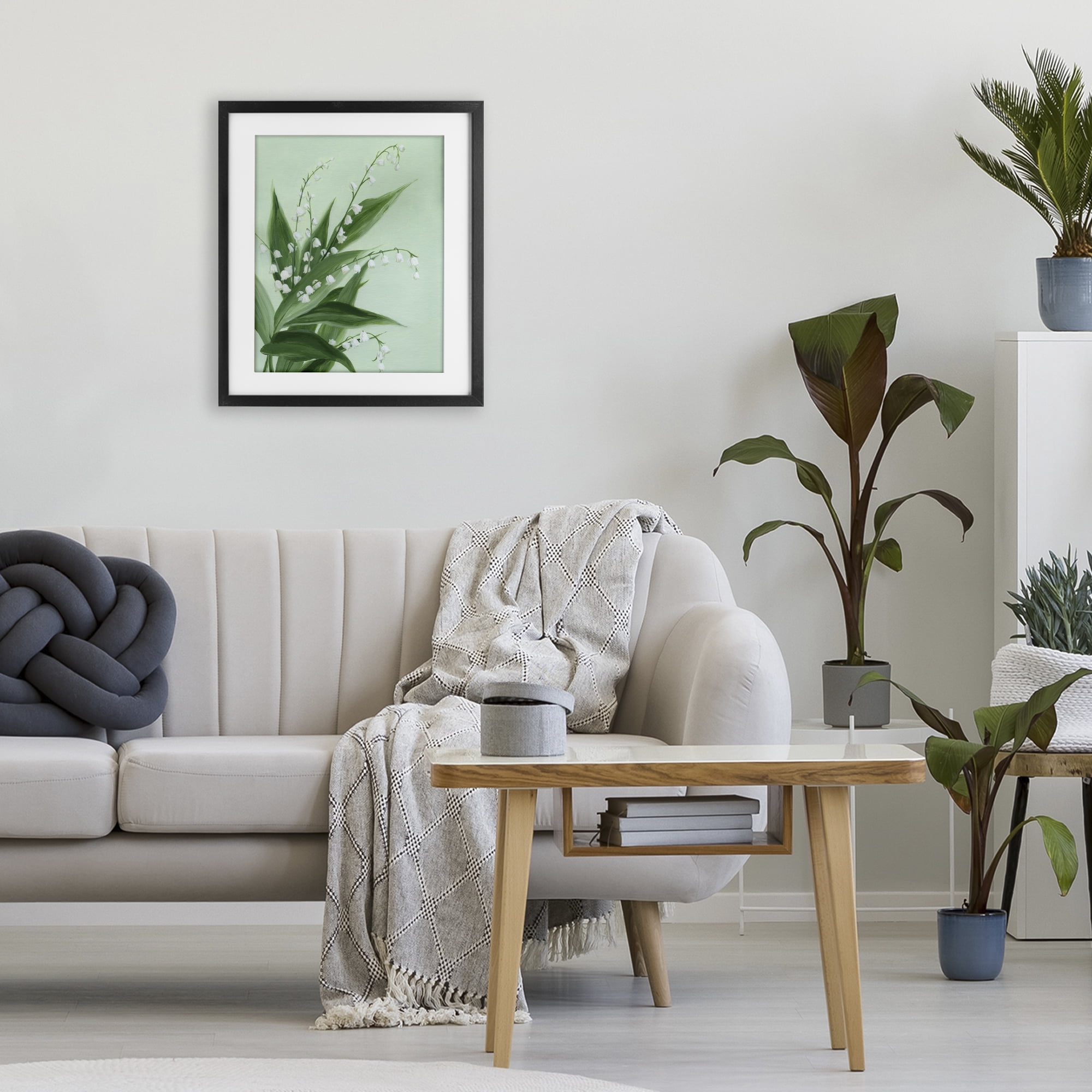 Stupell Industries Verdant Lily Of Valley Black Framed Print Under Glass, design by Grace Popp