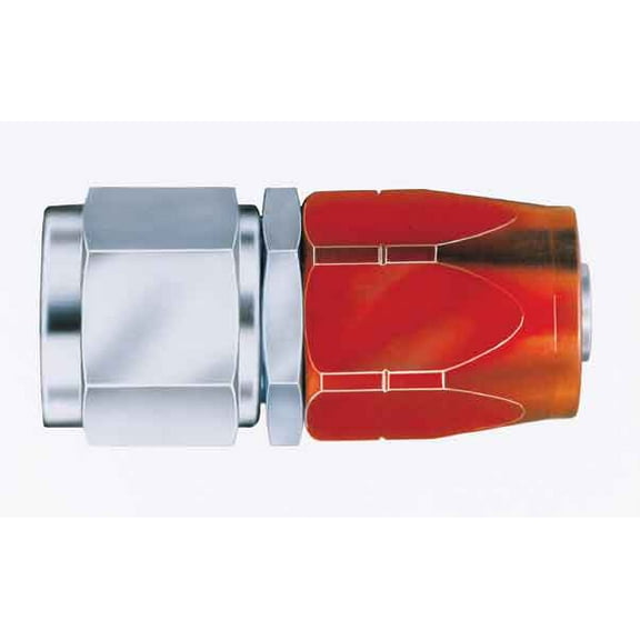 Aeroquip FBM1011 4 AN Straight Hose End, Red & Silver Anodized