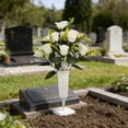 thumbnail image 5 of CuiLiyq Artificial Cemetery Flowers for Grave, Grave Decorations Roses, Memorial Flowers Bouquet with Vase for Grave Cemetery Decoration, 1 Bouquet, 5 of 7