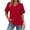 Red, variant on Kukoosong Women's Casual V-Neck Short Sleeve Crop Top with Ruffle Detail Solid Color Polyester Active Fit T-Shirt Women's T-Shirts
