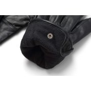 Men's Genuine Leather Warm Lined Driving Gloves (L, BLACK)