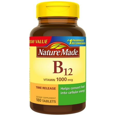 Nature Made® Vitamin B12 1,000 mcg Time Release Tablets, 180 Count for Metabolic