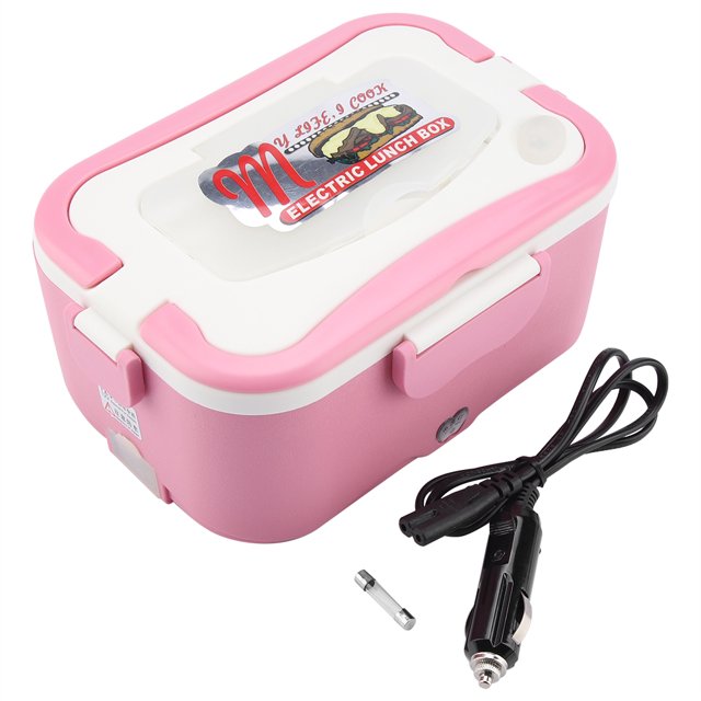 Electric Lunch Box Food Heater, 2 in 1 Portable Heated Lunch Box for Car Truck Home Work Adults Food Heating, Leak Proof, 1.5L Stainless Steel Container, 12V/24V 35W