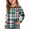 thumbnail image 2 of MKOSPLRT Kids Plaid Shirts Button Down Shirts 6M-8Y Long Sleeve Lapel Collar Fall T Shirts Lightweight Casual Shirts Jacket with Pocket, 2 of 10