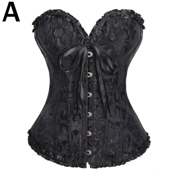 Steel boned Waist Training Underbust Lace-up Corset Top Shaper 3XLGOTH Hot L1 F2V8