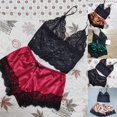 thumbnail image 1 of Fairnull 1 Ensemble Shorts Voir à Travers Patchwork de Dentelle Deux Pièces Pyjama pour la Nuit de Noces, 1 of 8