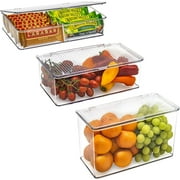 Sorbus Organizer Bins, with lids, Kitchen Pantry Organization Storage bins, for fridge, freezer, Food Storage, containers for organizing, Cabinet Organizers