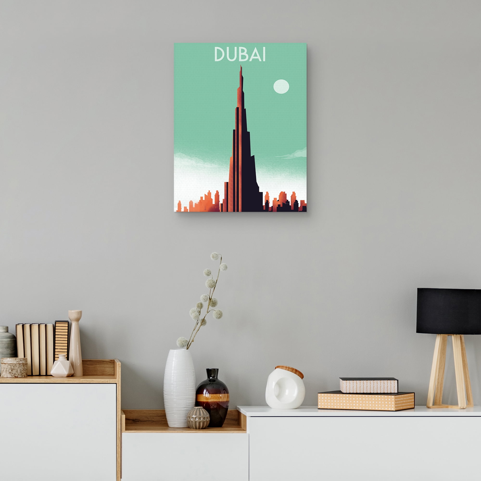 Masterpiece Art Gallery Dubai Cities Canvas Art Print, 22" x 28", by Omar Escalante