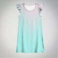 thumbnail image 2 of Plebaso Baby Girls Dresses Summer Round Neck Flying Sleeve Gradient Color Sundress Kids Fashion Clothes, 2 of 4