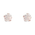 thumbnail image 1 of Pendientes de botón de plata 925 Pendientes de botón con forma de flor para mujer y niña Joya con rosa blanca Regalo, 1 of 7