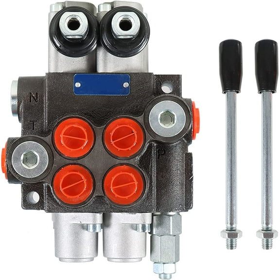 PET-U 2 Spool 11 GPM Hydraulic Directional Control Valve, 3625 PSI SAE Ports Double Acting Hydraulic Valve with Joystick