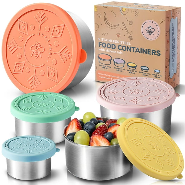 Set de 5 recipientes de acero inoxidable Everusely Bright Collection