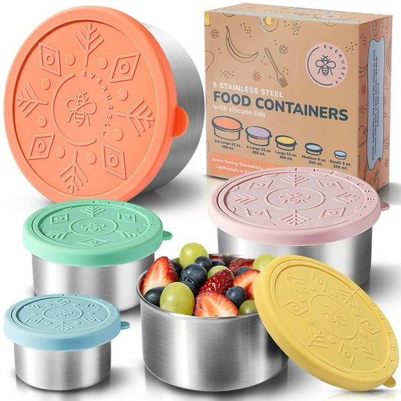 Set de 5 recipientes de acero inoxidable Everusely Bright Collection