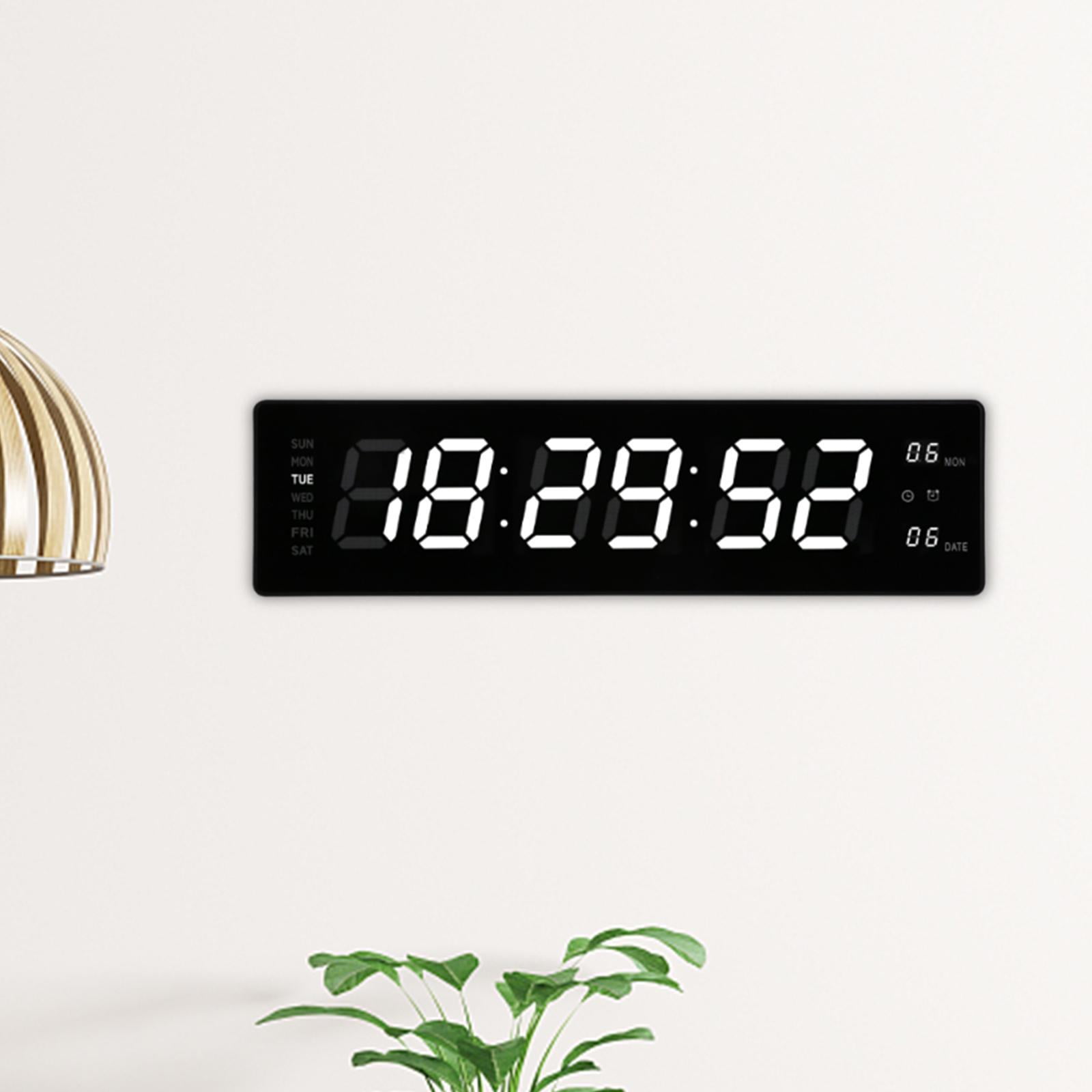 Baoblaze LED Digital Clock Bedroom Display Date Calendar Bar Wall Hanging Alarm Clock White