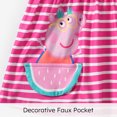 thumbnail image 2 of Peppa Pig Toddler Girls 2pcs Watermelon Graphic Ruffle Stripe Dress Tee with Leggings Bike Shorts Set Size 2-6, 2 of 8
