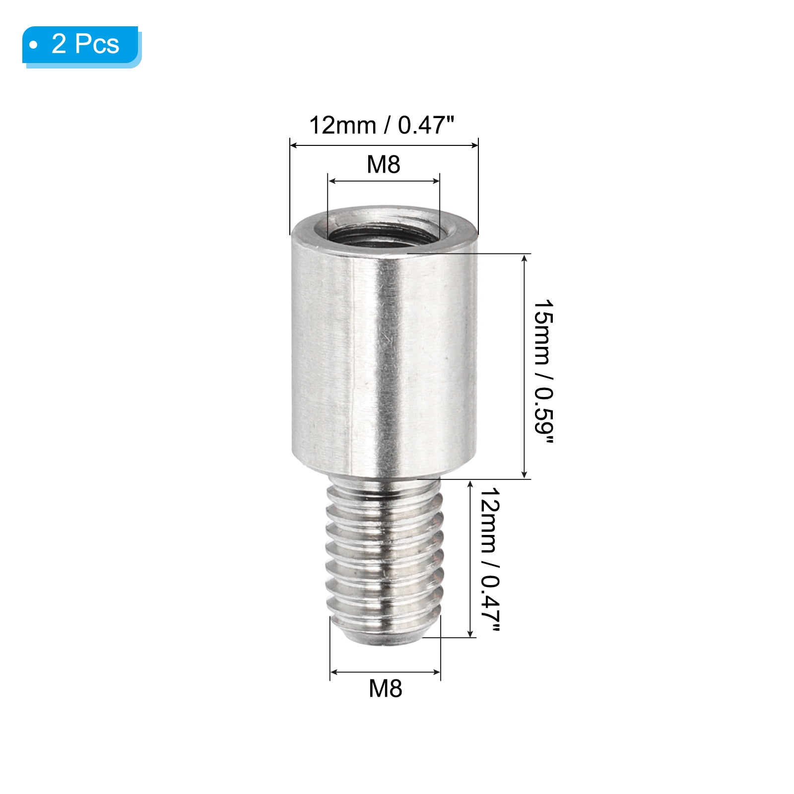 Unique Bargains Standoff Extension Posts Screws for Scrapbooking ["M8x15+12mm"]