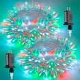 thumbnail image 1 of 2 Pack 100 LED Red White and Green Christmas Lights, 8 Modes Christmas String Lights Plug in Indoor, Clear Wire LED String Light Outdoor Waterproof for Xmas Tree Decorations, 1 of 6