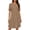 Dress for Women - Khaki, variant on Xdegoge Short Sleeve Dresses for Women Crew Neck Casual A Line Dress Cut-Out Solid Color Trendy Summer Clothing Soft Lace Patchwork Loose Outfits