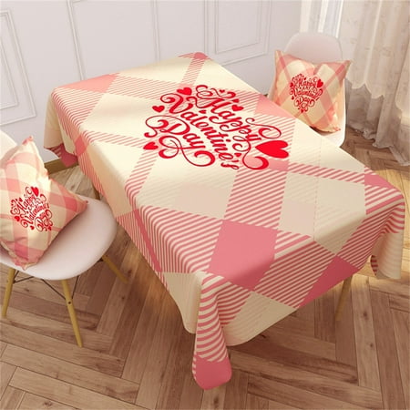 

Clearance!Ymkly Tablecloth Red Plaid Valentine s Day Tablecloth Waterproof Tablecloth For Dining At Home Home Decor