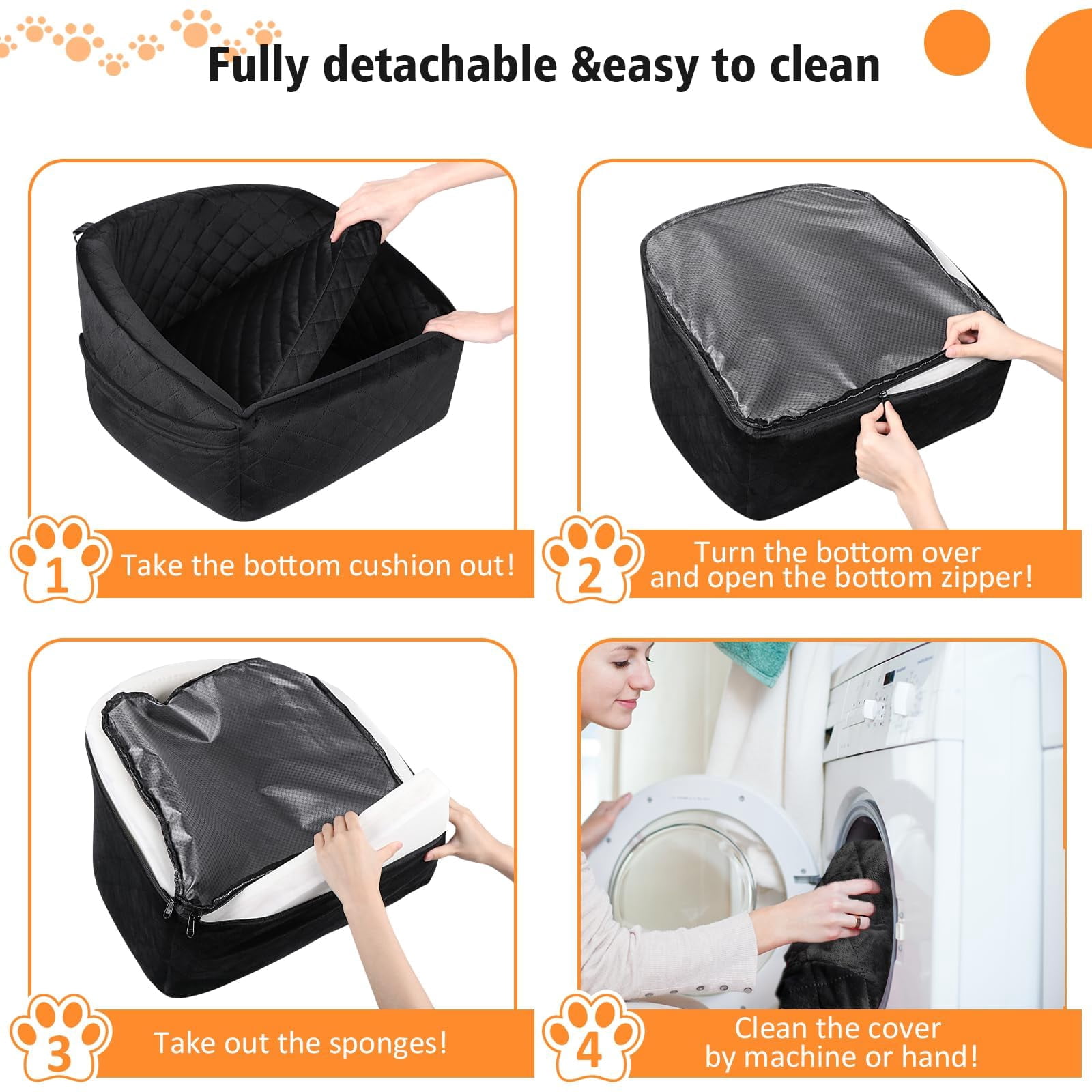 Pet Booster Seat Black for Small Medium Dogs/Cats Up to 30lbs