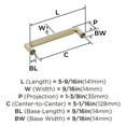 thumbnail image 5 of Amerock Ballard 5-1/16 inch (128mm) Center-to-Center Golden Champagne Cabinet Pull, 5 of 6