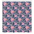 thumbnail image 3 of Ambesonne Victorian Shower Curtain, Pink Roses Retro Camo, 69"Wx84"L, Violet Blue Sage Green, 3 of 3