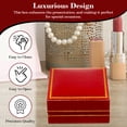 thumbnail image 5 of Novel Box Red Faux Leatherette Earring Box with Gold Trim for Jewelry Storage & Gift Presentation, 5 of 7