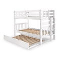 thumbnail image 4 of Bedz King Bunk Beds Twin over Twin Mission Style with End Ladder and a Twin Trundle, White, 4 of 10