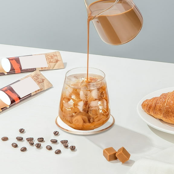 WHAMVOX  4 Pcs Clear Glass Saucers Round Plates Small Only Coffee Travel Transparent