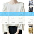 thumbnail image 3 of SSZMDLB Women Silk Satin Long Sleeve Tshirt Round Neck Flowy Casual Basic Blouse Travel Vacation Outfits Summer Tops, Gray M, 3 of 6
