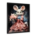thumbnail image 2 of Designart "Elegance of Cute Mouse in Pink Rococo Dress I" Animals Framed Wall Art - Modern Pink Rodent Living Room Framed Canvas Art, 2 of 6
