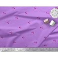 thumbnail image 3 of Soimoi Purple Cotton Duck Fabric Cherry & Dots Printed Fabric 1 Yard 42 Inch Wide, 3 of 3