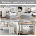 thumbnail image 4 of VeluraHome 50L Large Blanket Basket,Rectangle Storage Baskets for Storage,Cotton Rope Woven Storage Basket，Grey, 4 of 7