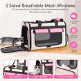 thumbnail image 6 of CshidWorld Collapsible Cat Carrier for Large Cats and Small Dogs up to 25lbs, TSA Airline Approved,Soft-Sided Travel Dog Carrier with a food/Water Bowl(Pink), 6 of 7